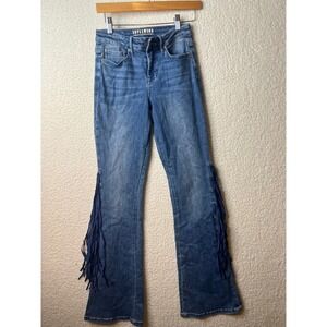 Idyllwind‎ Miranda Lambert Womens Blue Fringe Star Patch Flare Western Jeans 2